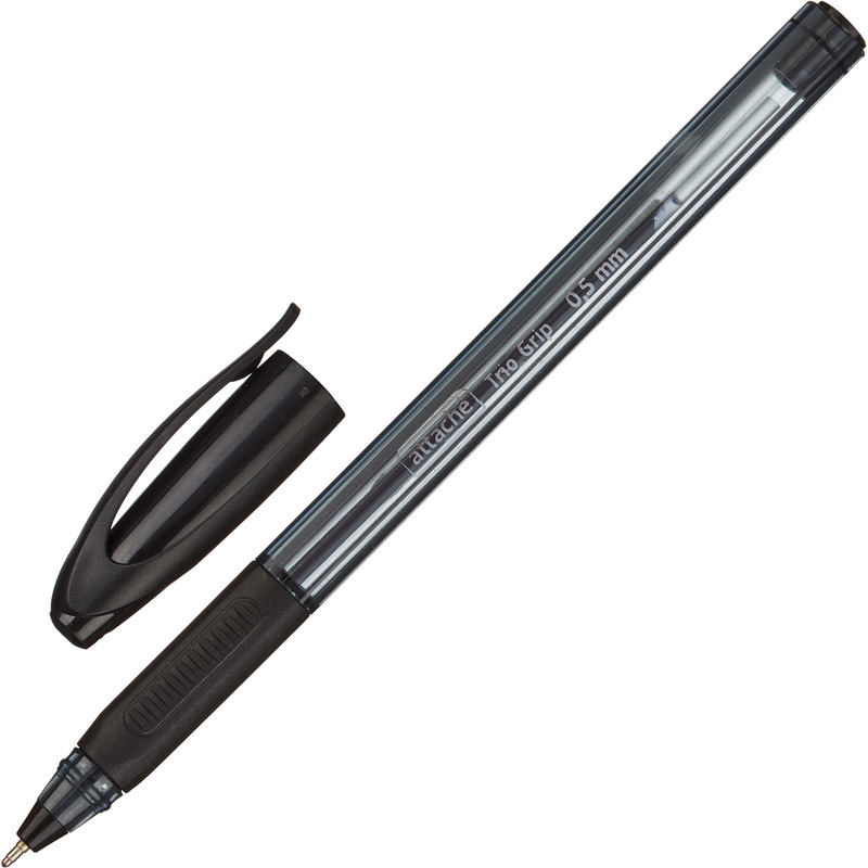 Изображение товара Ручка шариковая неавтоматическая Attache Glide Trio Grip черная (толщина линии 0.5 мм)