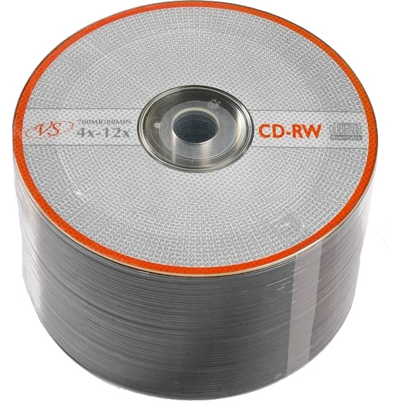 Изображение товара Диск CD-RW VS 0, 7 GB 12x 50 штук - перезаписываемые носители высокого качества