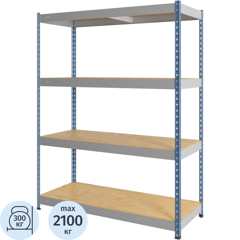 Изображение товара Стеллаж металлический Практик SB (1520х610х2000 мм, 4 полки)