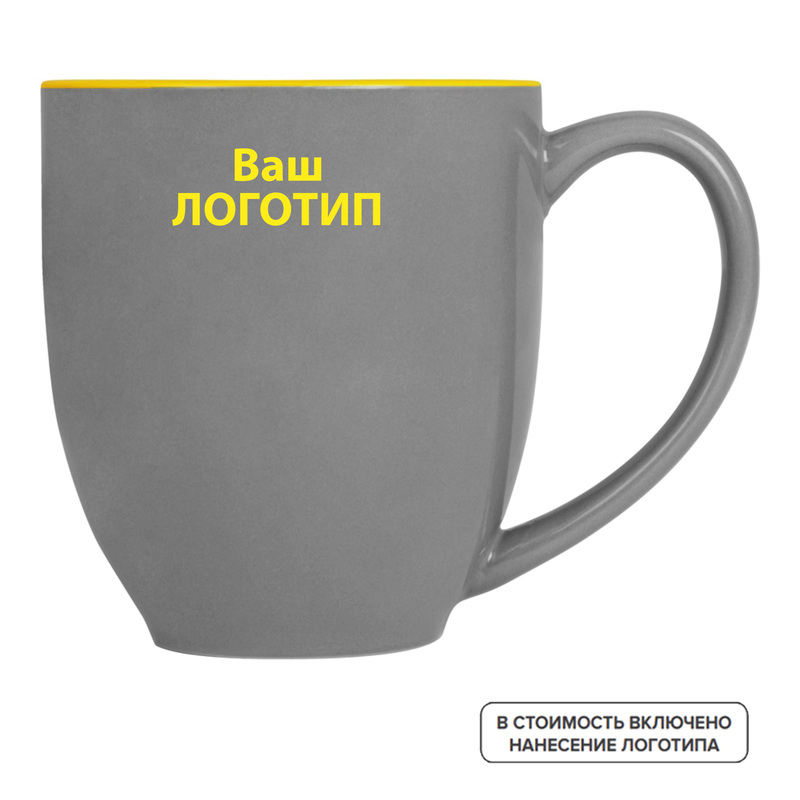 Изображение товара Кружка Gracy керамическая 450 мл с индивидуальной одноцветной печатью (872814, 96 штук в упаковке)