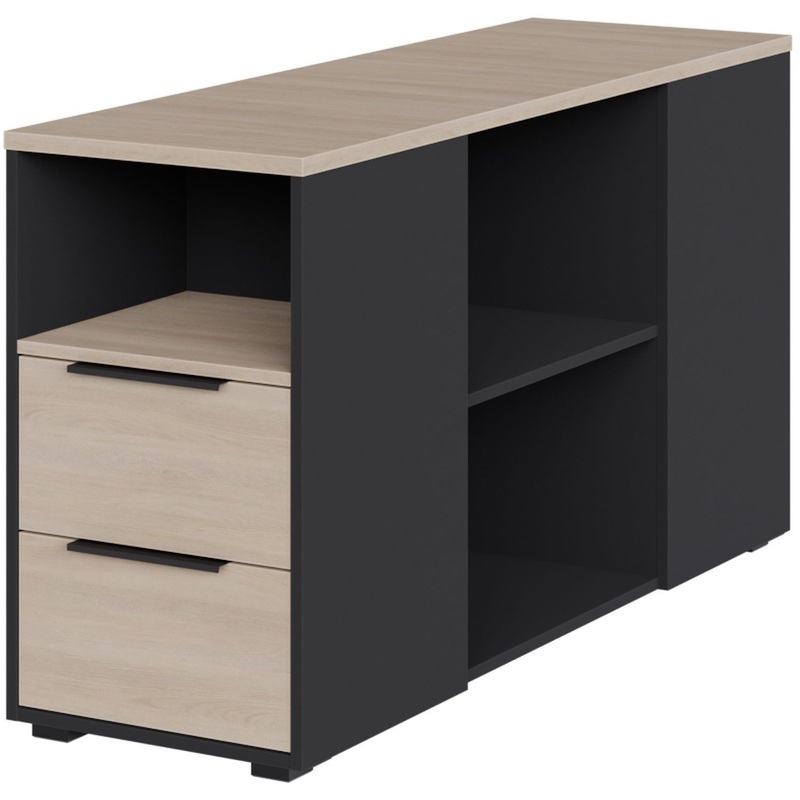 Изображение товара Тумба приставная Easy to lead K-Loft дуб скандинавский/графит 436х1370х752 мм 4 ящика
