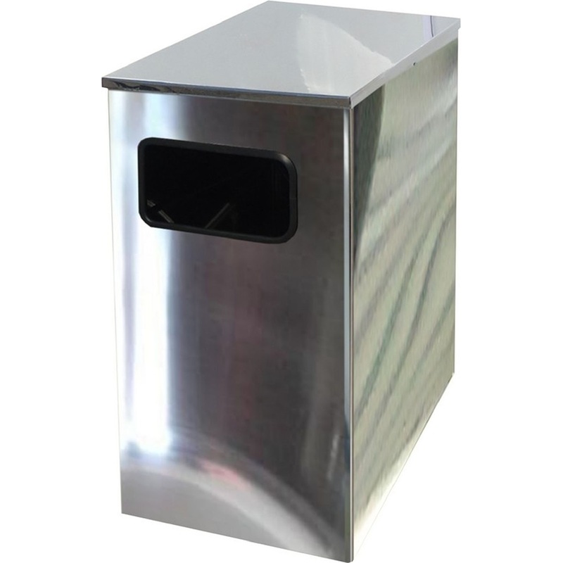 Изображение товара Уличная урна из нержавеющей стали Квадро-15 объем 80 литров с анкерным креплением