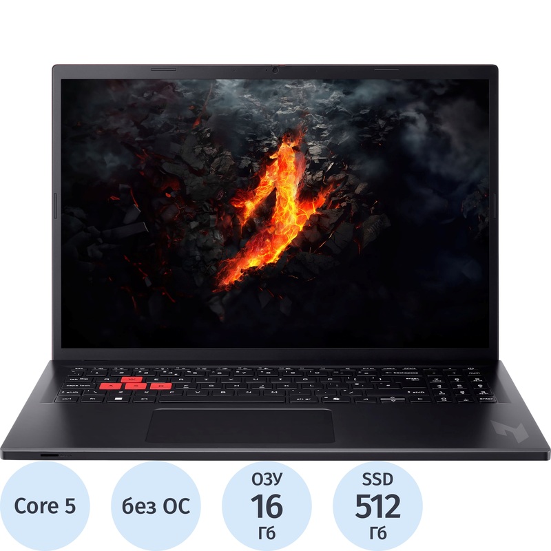 Изображение товара Ноутбук игровой Acer Nitro Lite NL16-71G-539D 16" чёрный Intel Core 5 210H/16 ГБ/SSD 512 ГБ/NVIDIA GeForce RTX 4050 (NH.DAECD.002) Изображение товара Ноутбук игровой Acer Nitro Lite NL16-71G-539D 16" чёрный Intel Core 5 210H/16 ГБ/SSD 512 ГБ/NVIDIA GeForce RTX 4050 (NH.DAECD.002)