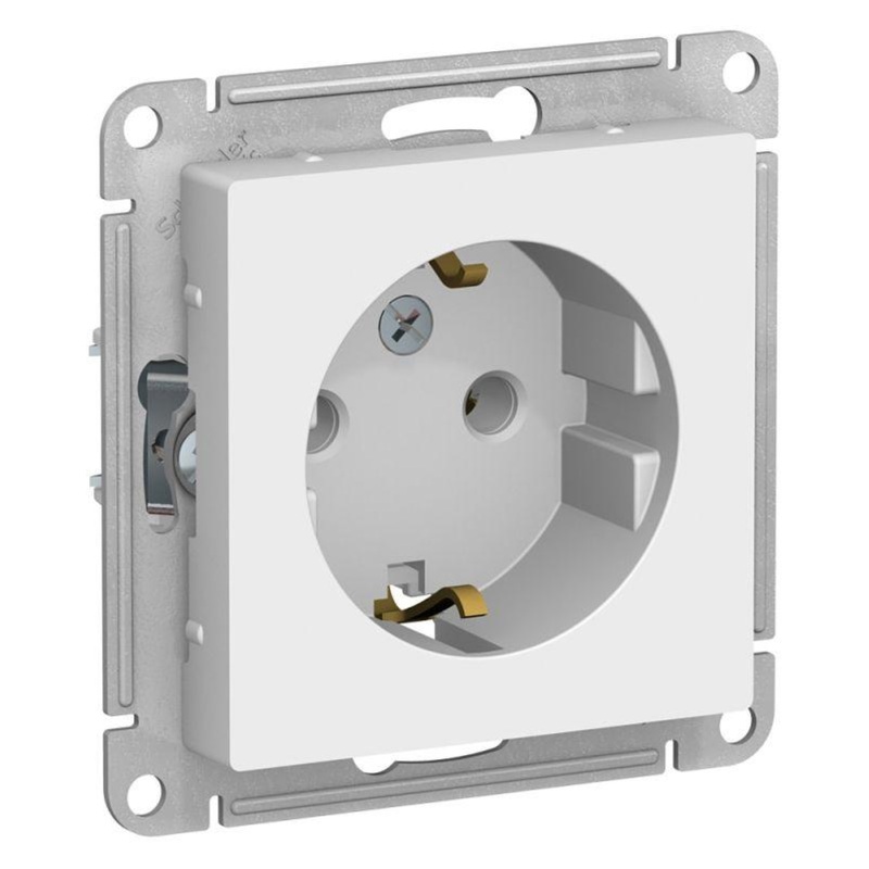 Изображение товара Розетка Schneider Electric AtlasDesign одноместная с заземлением 16А IP20 белая ATN000143