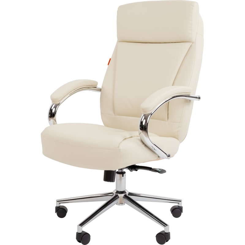 Изображение товара Кресло VT_Chairman 794 хром экокожа светло-бежевая для офиса