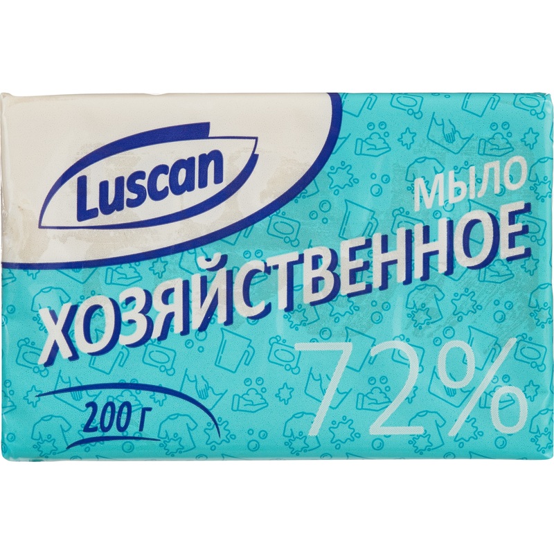 Изображение товара Мыло хозяйственное Luscan 72% 200 г для мытья посуды и стирки