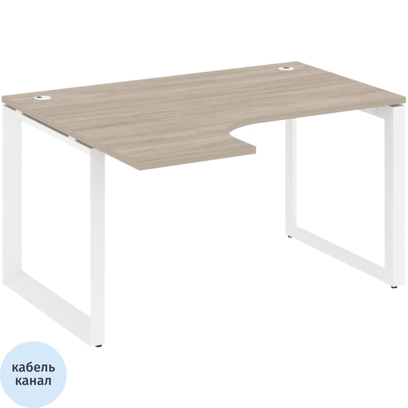 Изображение товара Эргономичный стол ONIX-О левый дуб аттик/белый 1380х1180х750 мм