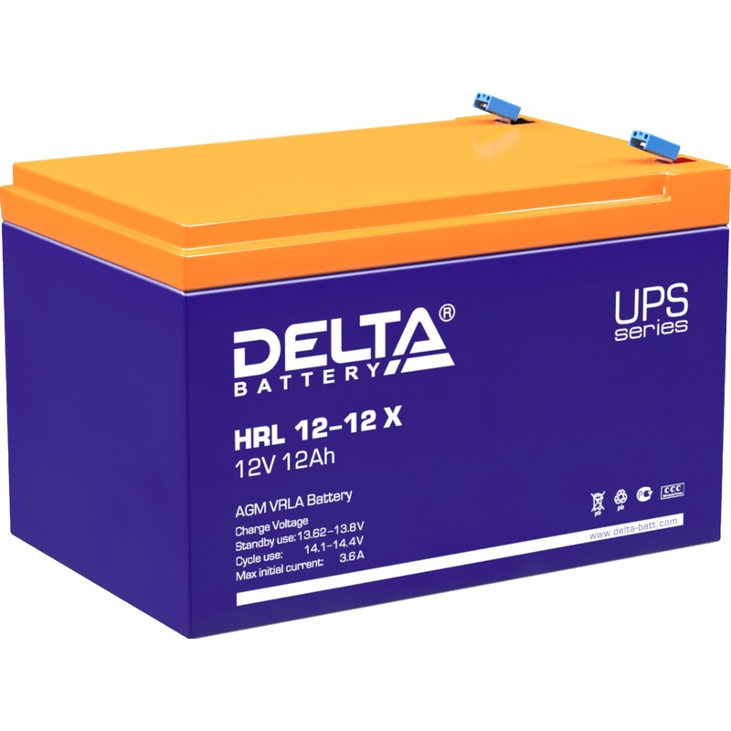 Изображение товара Батарея для ИБП Delta HRL 12-12 X 12 В 12 А·ч (4614010610002)
