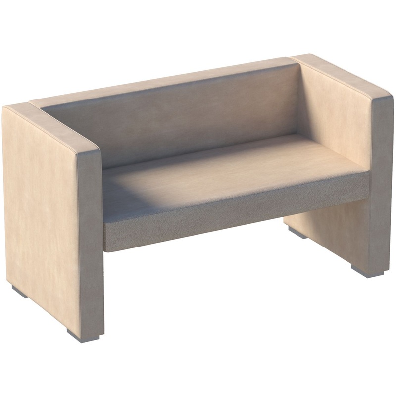 Изображение товара Двухместный диван Бриф БФ.2 бежевый искусственная кожа компактный мягкий мебель