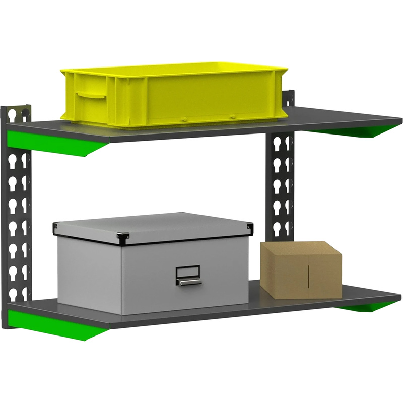 Изображение товара Система хранения Fly (зелёный/серый 2 полки 1000х400х500 мм)