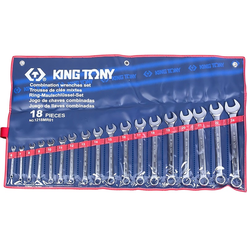 Изображение товара Набор ключей King Tony 6-24 мм 18 предметов комбинированных с виниловым чехлом