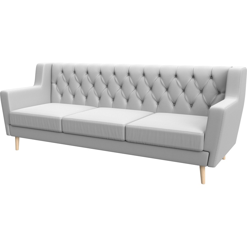 Изображение товара Диван трёхместный Horeca Брайтон 3 Люкс белый экокожа для кухни