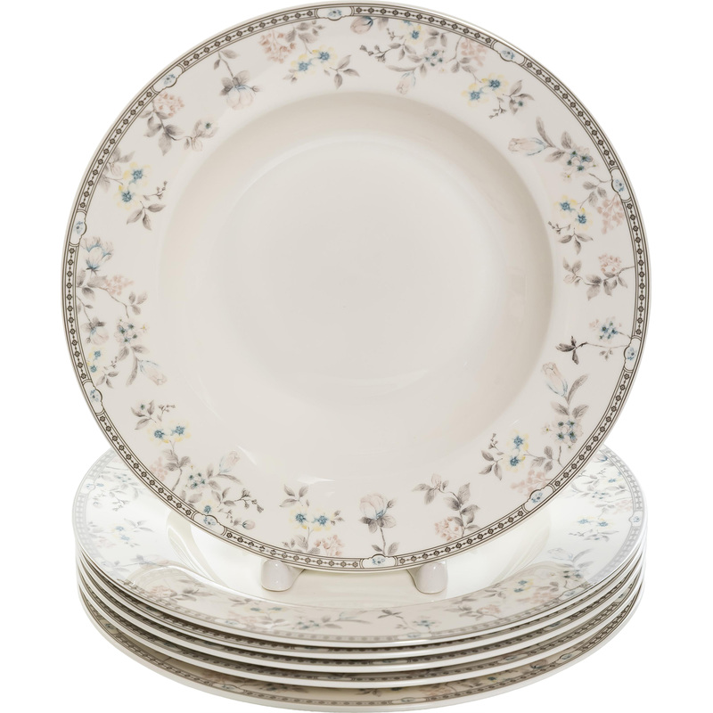 Изображение товара Набор фарфоровых тарелок на 6 персон 6 предметов глубокие диаметром 22 см