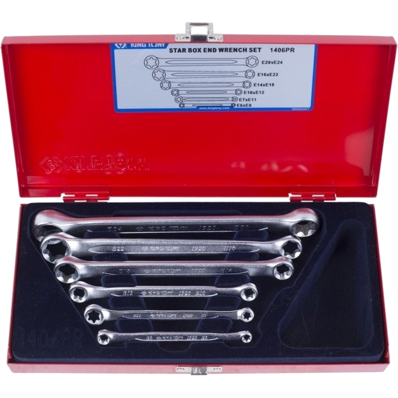 Изображение товара Набор накидных ключей King Tony Е6-Е24 6 предметов 1406PR в пластиковом кейсе