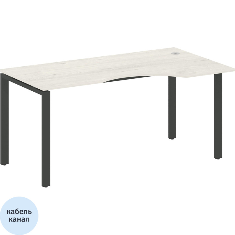 Изображение товара Эргономичный рабочий стол Metal System Style БП.СА-1Пр с кабель-каналом дуб наварра/антрацит