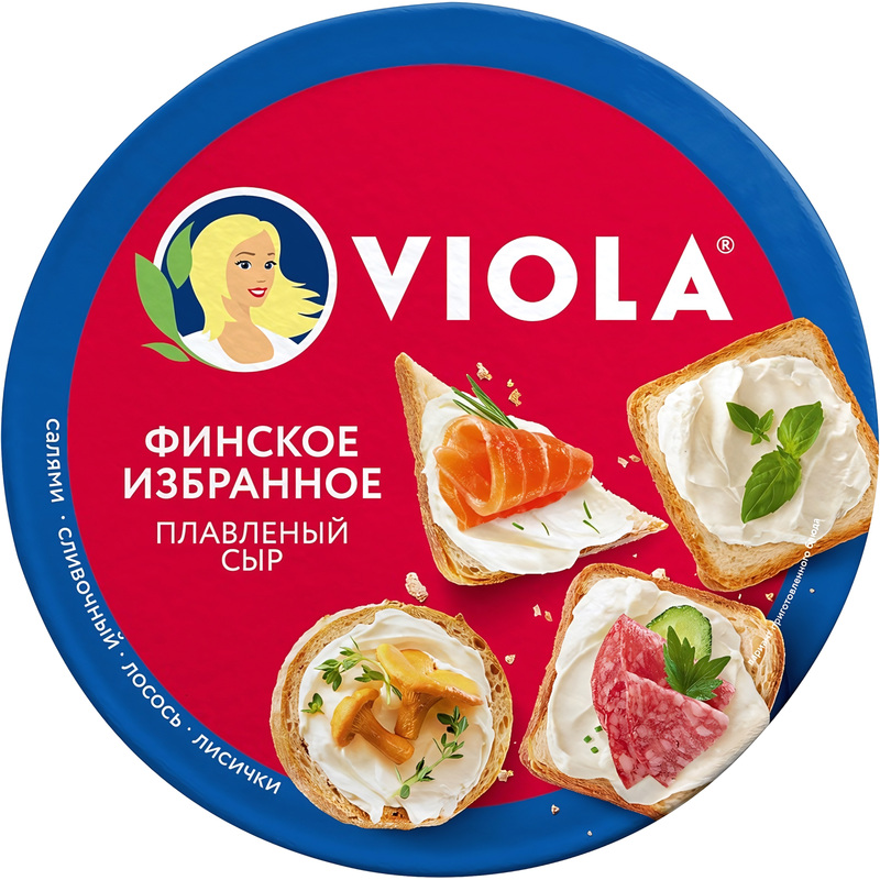 Изображение товара Сыр плавленый Viola Финское ассорти с грибами и салями 130 г