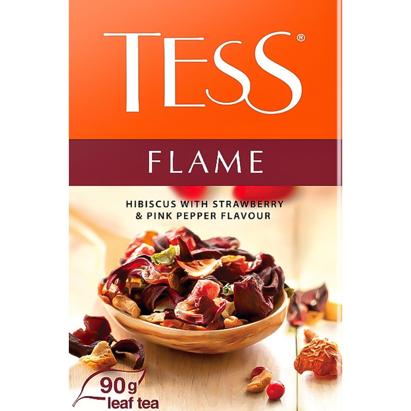 Изображение товара Фруктовый чай Tess Flame 90 г — яблоки, клубника, шиповник