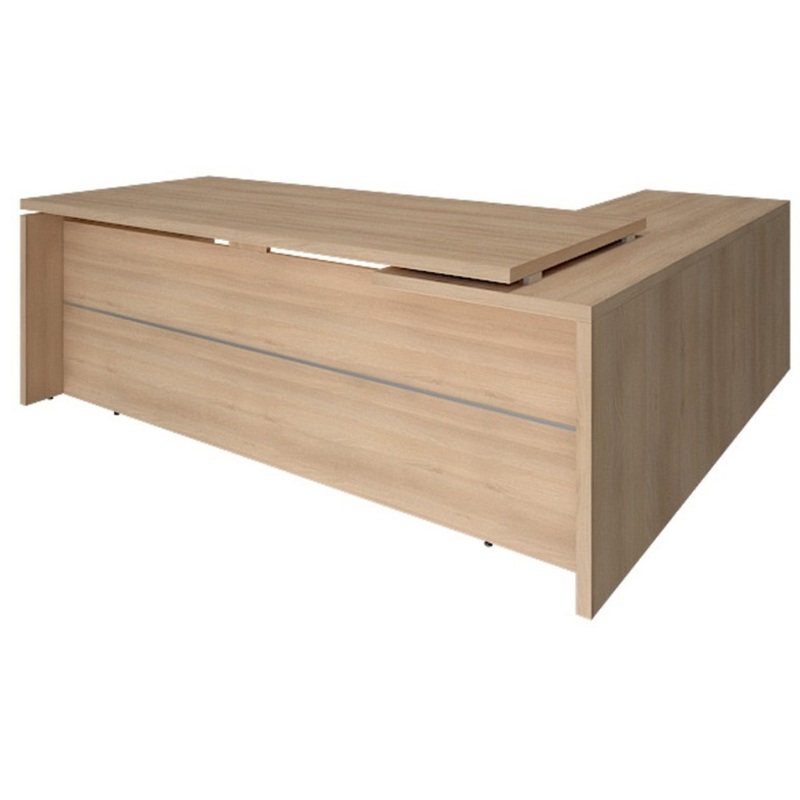 Изображение товара Стол руководителя угловой Yalta с приставкой левый (акация лорка, 2200х2000х750 мм)