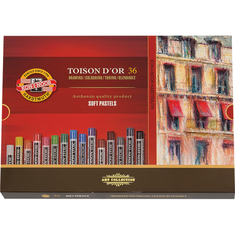 Изображение товара Пастель сухая Koh-I-Noor Toison D'or Soft круглая 36 цветов профессиональная для художников