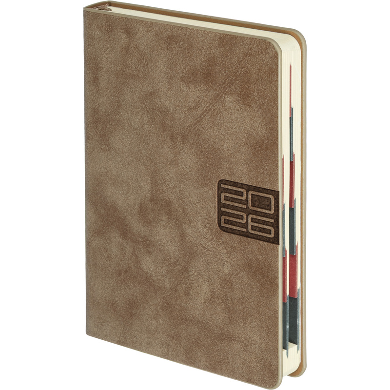 Изображение товара Ежедневник 2026 год Escalada искусственная кожа А6+ 176 листов бежевый