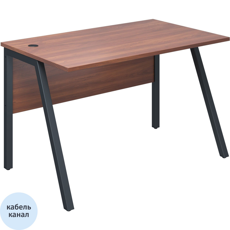 Изображение товара Стол прямой Рондо ноче милано антрацит 1180х750х750 мм с кабель-каналом