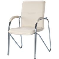 Конференц-кресло Easy Chair Samba бежевый (искусственная кожа, металл  хромированный)