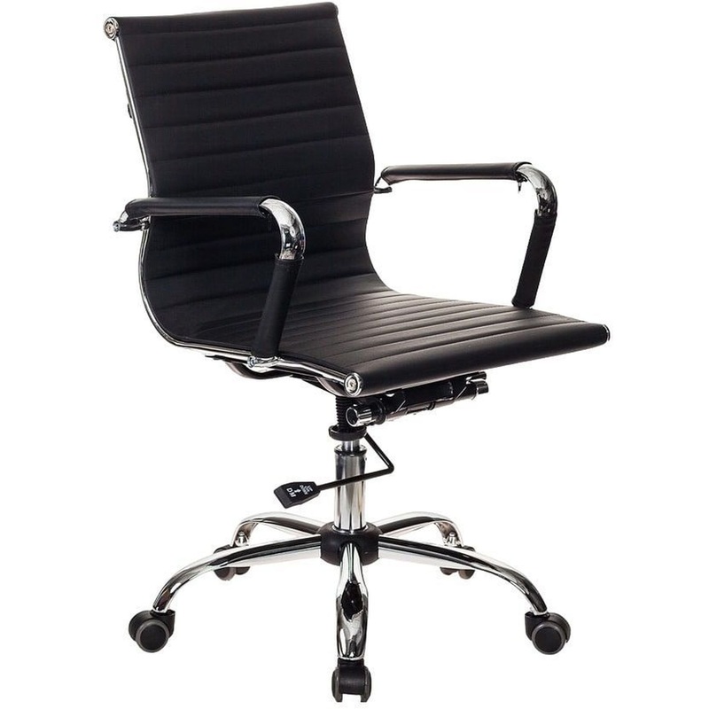 Изображение товара Офисное кресло Бюрократ CH-883-LOW из искусственной кожи, хромированная крестовина, регулируемая вы
