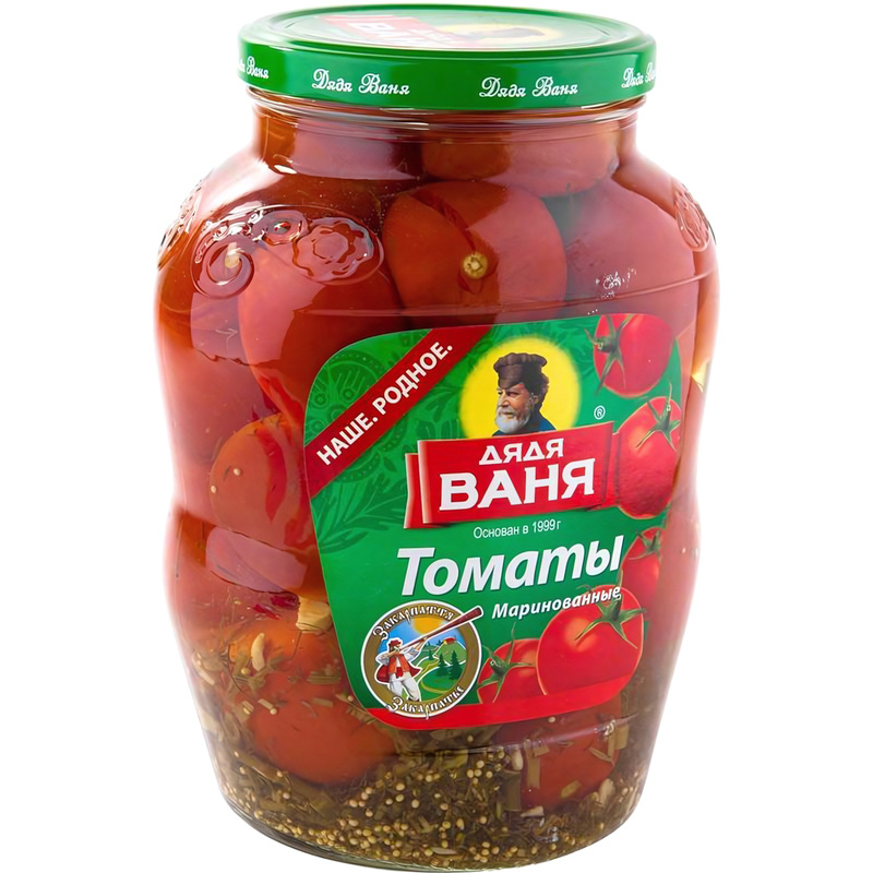 Изображение товара Томаты маринованные Дядя Ваня 680 г - овощные консервы с кисло-сладким вкусом