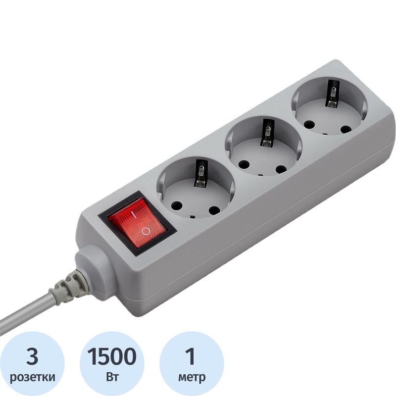 Изображение товара Сетевой фильтр Buro 300SL-1-G на 3 розетки 1 м (1087164)