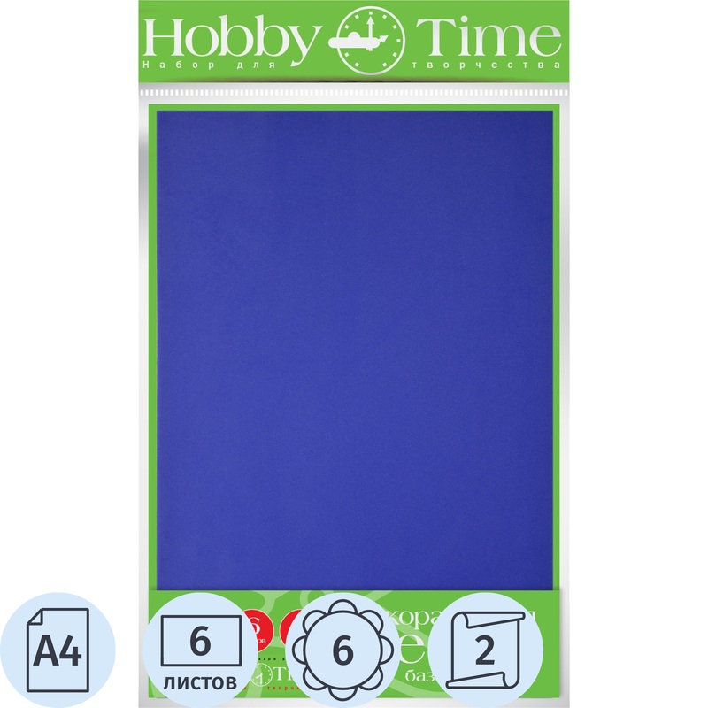 Изображение товара Фоамиран Hobby Time Базовые цвета А4 6 листов для творчества