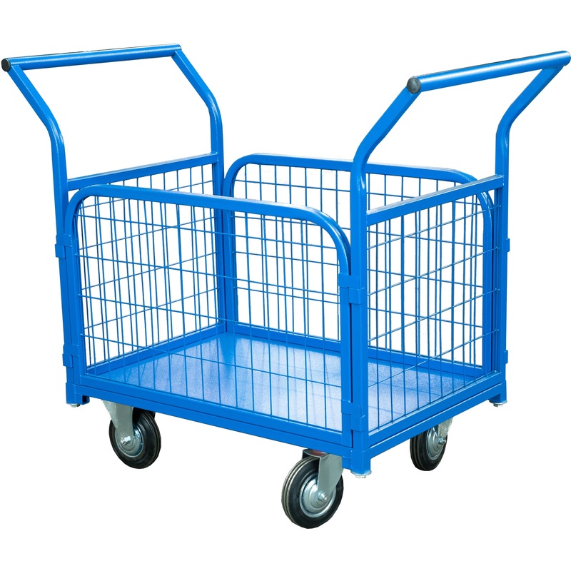 Изображение товара Тележка платформенная TOR ТП-2С с сетчатыми бортами 600x900мм до 435 кг Россия