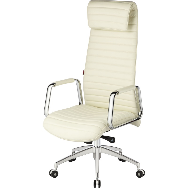 Изображение товара Кресло для руководителя Easy Chair EChair-528 ML белое (натуральная кожа с компаньоном, алюминий)