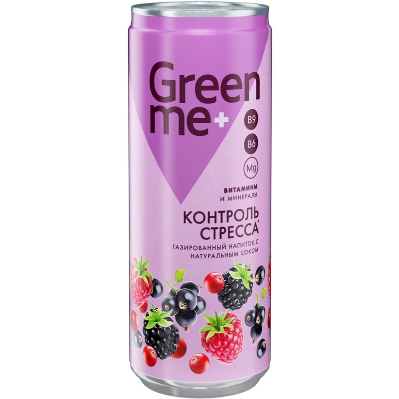 Изображение товара Напиток среднегазированный GreenMe Plus Stress Control 0.33 л