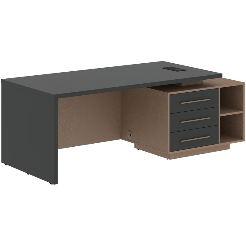 Изображение товара Офисный стол руководителя Velion 2190 с тумбой и встроенной зарядкой