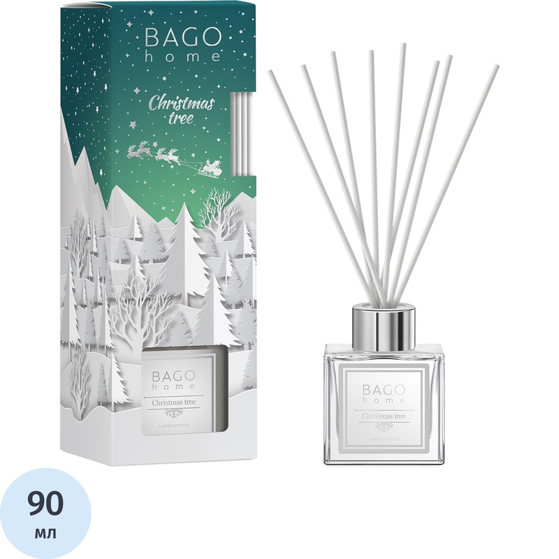 Изображение товара Аромадиффузор Bago home Новогодняя ёлка 90 мл для дома, сказочный аромат