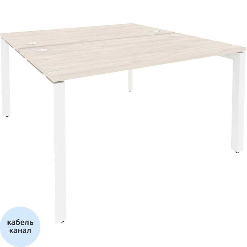 Изображение товара Рабочая станция на 2 рабочих места ONIX-П O.MP-D.RS-2.3.7 (денвер светлый/белый, 1380х1475х750 мм)