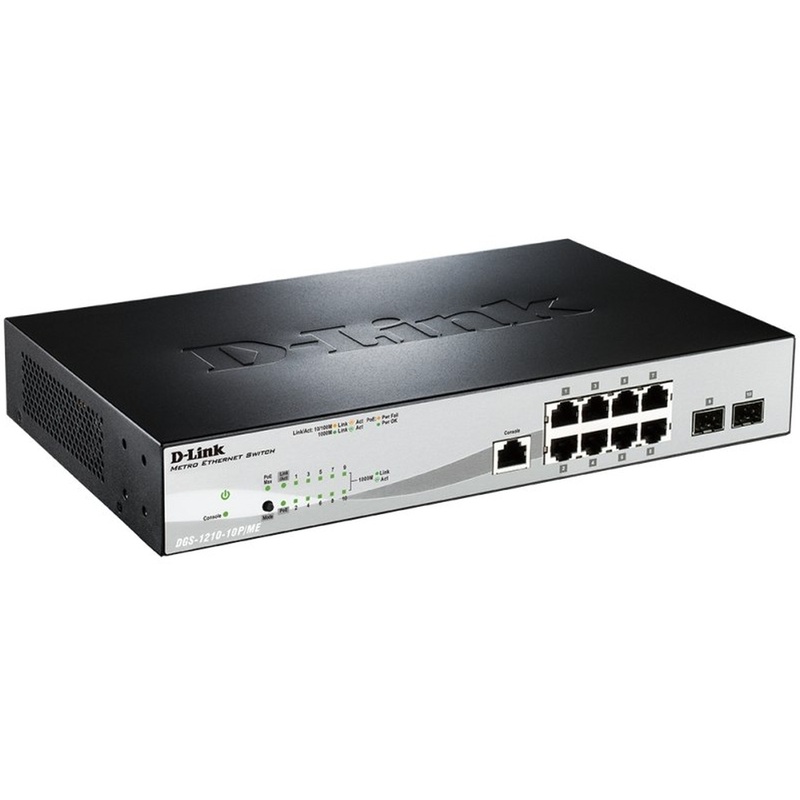 Изображение товара Коммутатор D-Link DGS-1210-10P/ME/A1A с поддержкой PoE