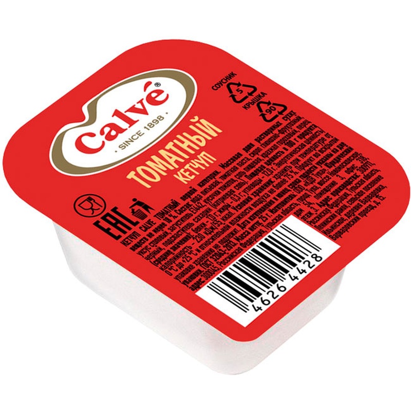 Кетчуп Calve Томатный 25 г (30 штук в упаковке)