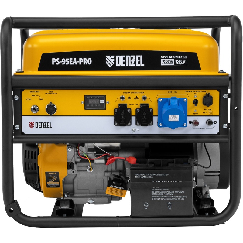Изображение товара Генератор бензиновый Denzel PS-95EA-PRO 9.5 кВт с USB и ATS