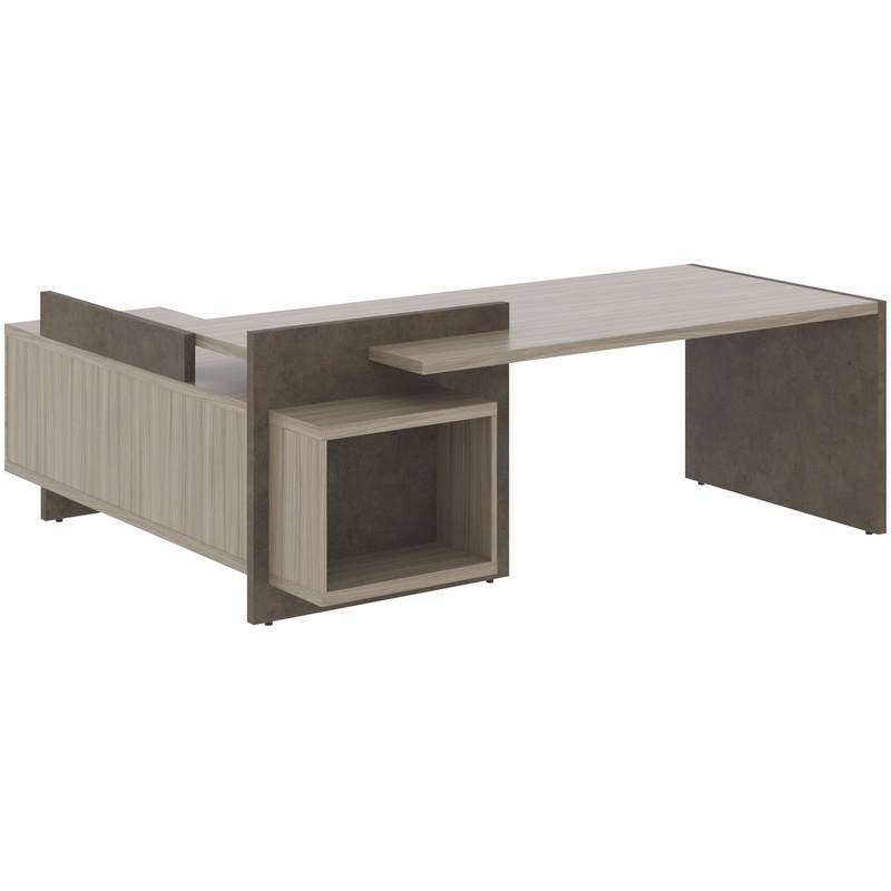 Изображение товара Стол руководителя угловой Wood&Stone СФ-531202 с тумбой