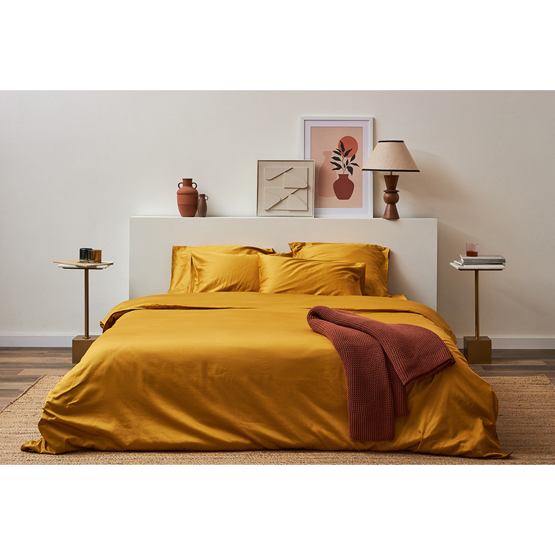 Изображение товара Комплект постельного белья Tkano Essential 1.5-спальное хлопок горчичный