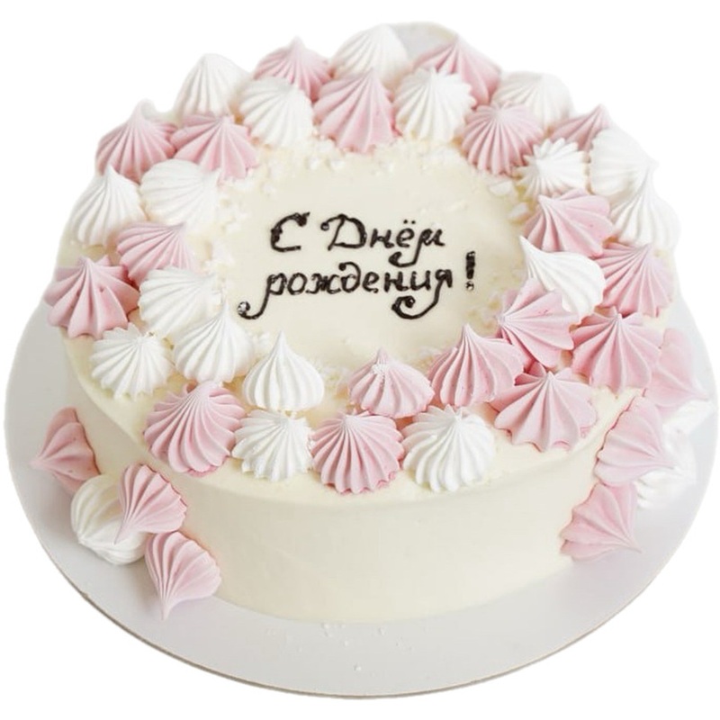 Изображение товара Торт Воздушные барашки с медовиком и розовым декором 2 кг