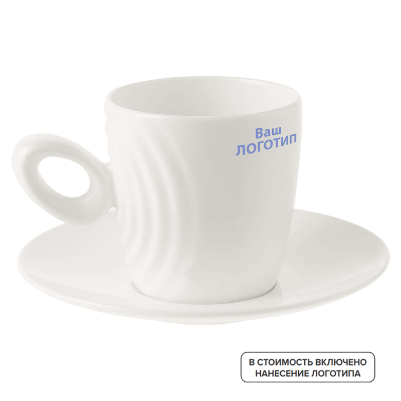 Изображение товара Чайная пара Attimo 250 мл фарфор с нанесением логотипа и надписи