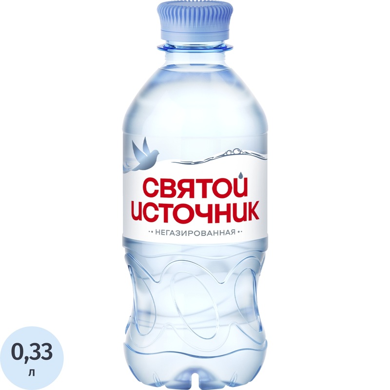 Изображение товара Вода питьевая Святой источник негазированная 0.33 л