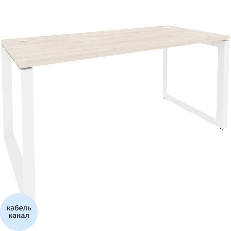 Изображение товара Стол прямой ONIX-О O.MO-SP-4.7 (денвер светлый/белый, 1580х720х750 мм)