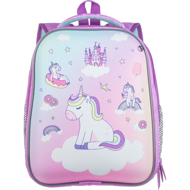 Изображение товара Ранец школьный Комус Класс Light Uniland сиреневый, двух отделений, с единорогом