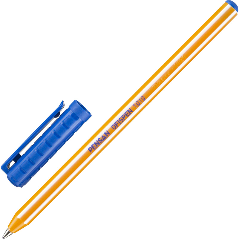 Изображение товара Ручка шариковая неавтоматическая Pensan Offis Pen 1010 синяя (толщина линии 0.7 мм)