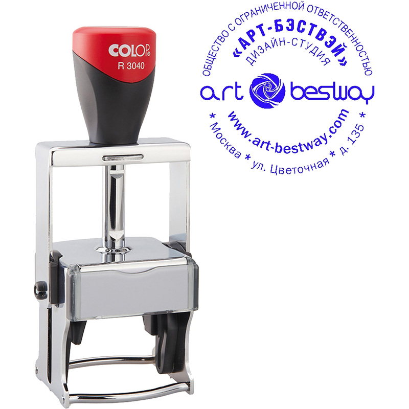 Изображение товара Оснастка для печати Colop R3040 40 мм серебристая металлическая автоматическая