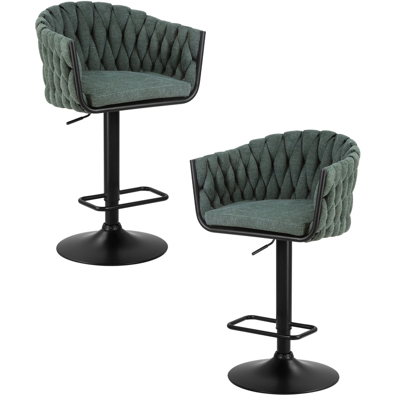 Изображение товара Стул барный LM-9690-N зелёный/чёрный (текстиль, металл)