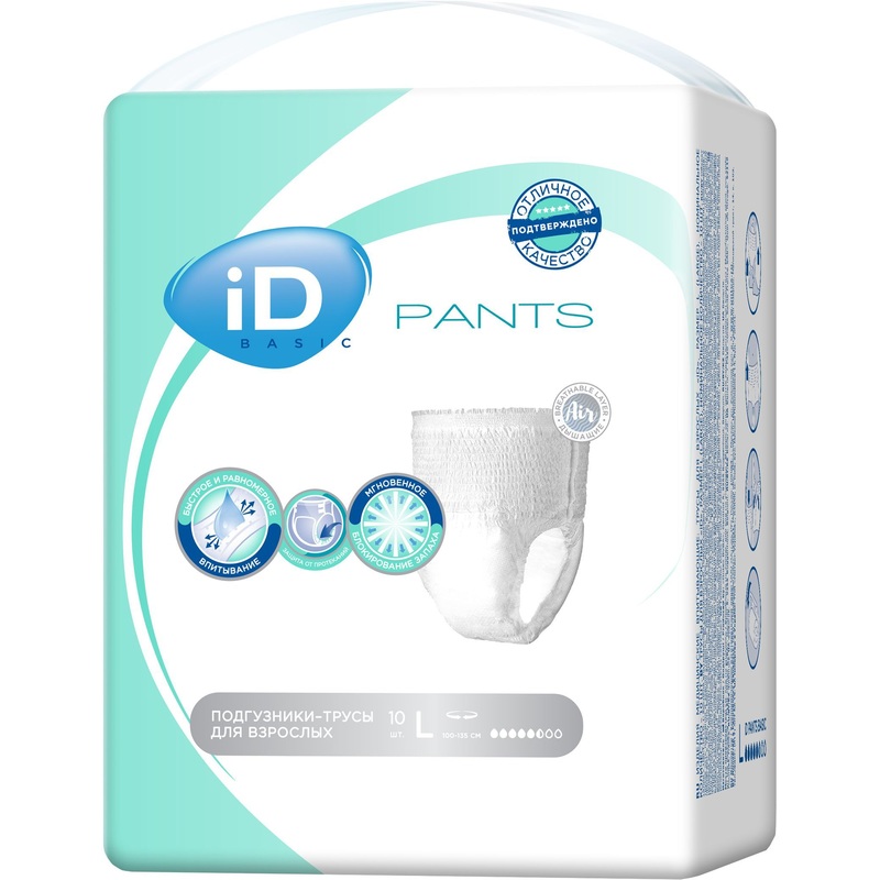 Изображение товара Трусы впитывающие для взрослых iD Basic Large 10 штук